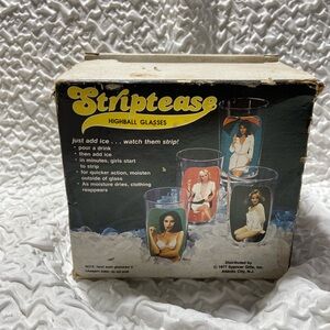 Vintage Highball Glasses Set - Fun Party Favors set of (4) * see images